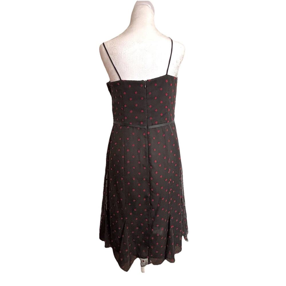 CDC Black Red Polka Dot Dress Size 10 Spaghetti Straps Chiffon Fairy Whimsygoth - Picture 4 of 7